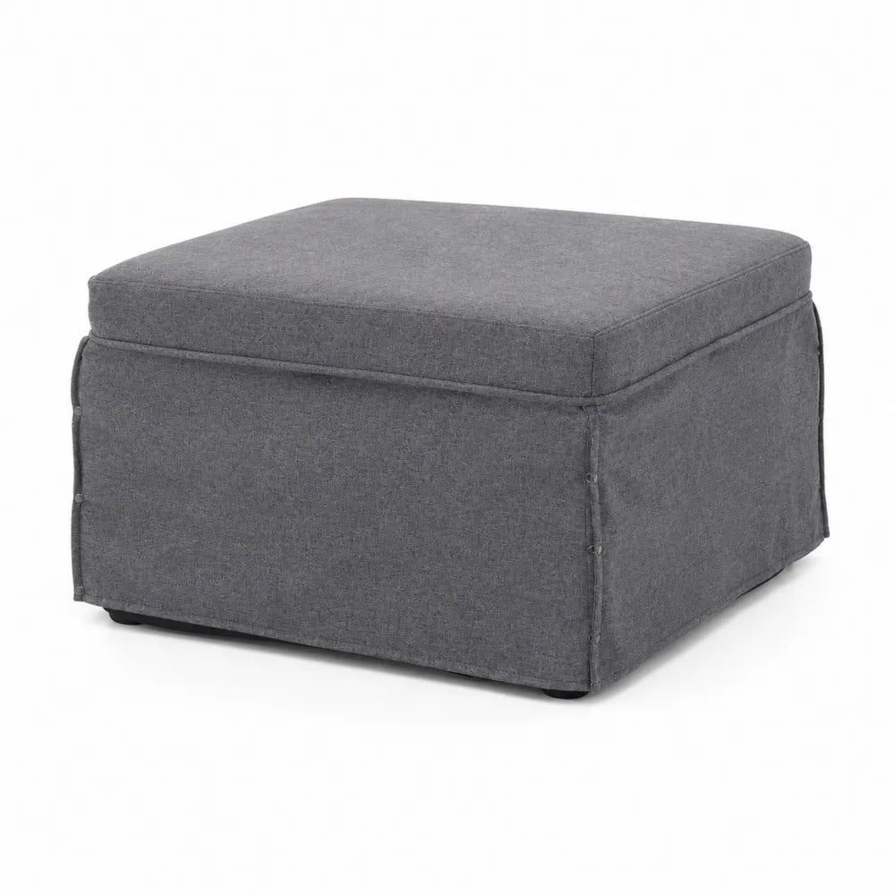 Quadratischer Polsterhocker, Grau, 80 x 80 x 45 cm