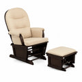 Polstersessel mit Hocker Set Beige Holz