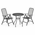 Schwarzes dreiteiliges Gartenmöbel-Set aus Metall
