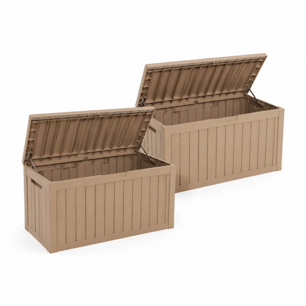 2er Set Aufbewahrungsboxen Polypropylen Braun 120x60x55cm