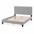 Stoffbezug Doppelbett mit Holzlattenrost Grau 200x160 cm