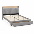 Polsterbett mit Schublade Grau Holz und Polyester 200x140 cm